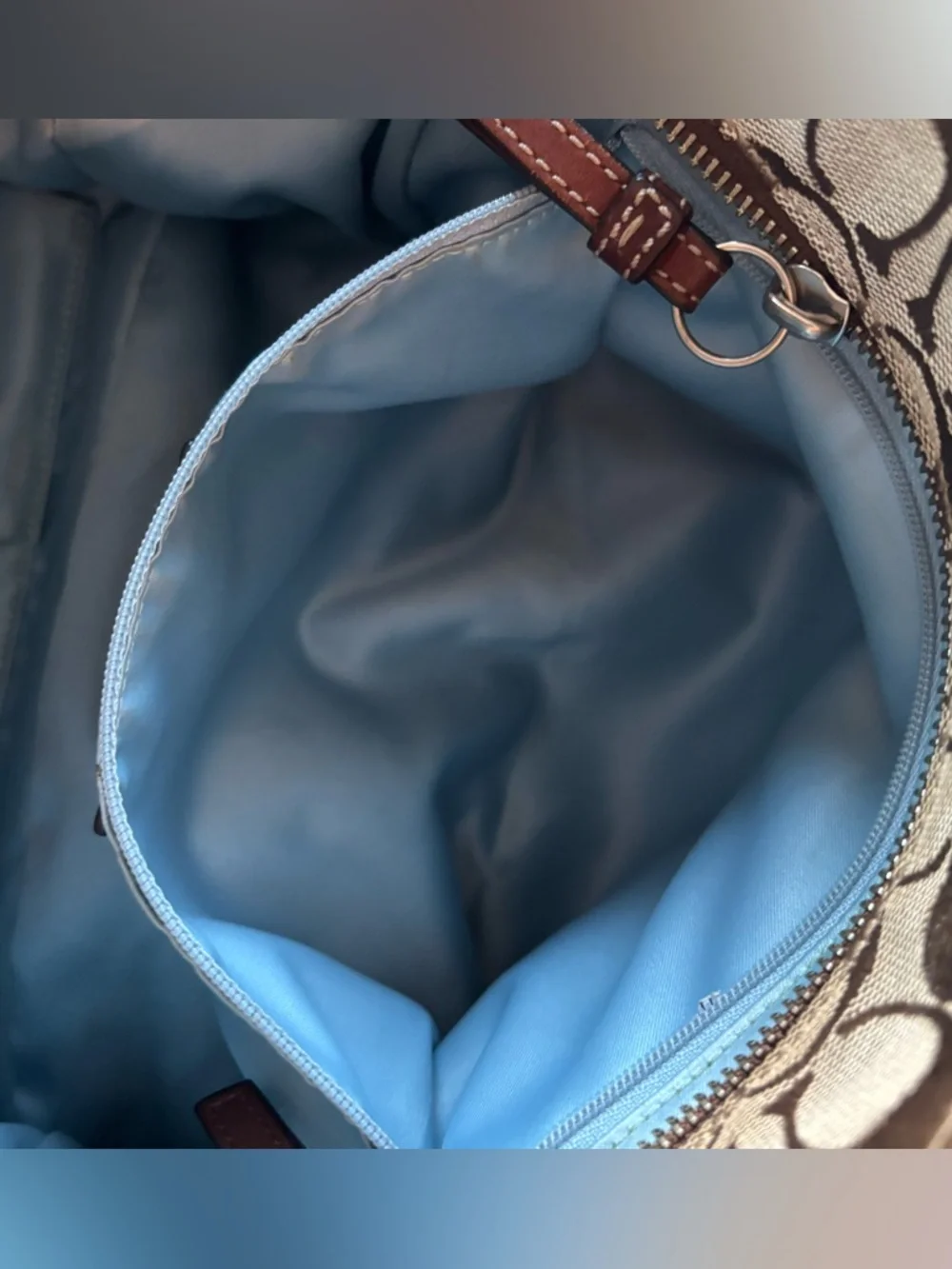 🍃🦋 Coach Heritage Brown Signature Canvas Tote with Leather Trim 12729 - Picture 15 of 16